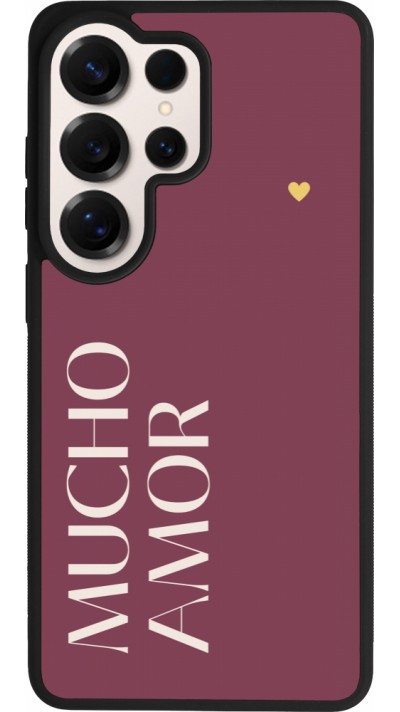 Coque Samsung Galaxy S26 Ultra - Silicone rigide noir Valentine 2024 mucho amor rosado