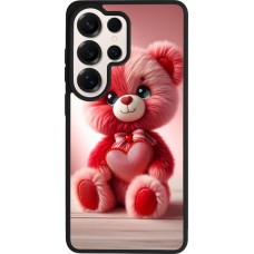 Coque Samsung Galaxy S26 Ultra - Silicone rigide noir Valentine 2024 Ourson rose