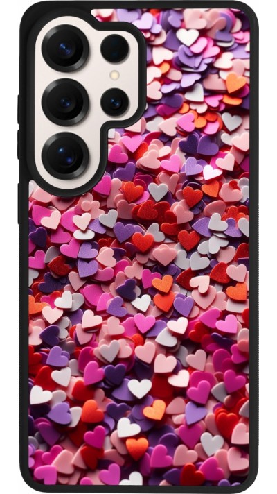 Coque Samsung Galaxy S26 Ultra - Silicone rigide noir Valentine 2025 Confetti