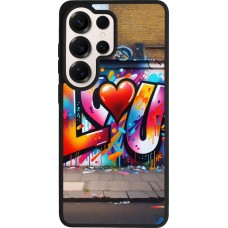 Coque Samsung Galaxy S26 Ultra - Silicone rigide noir Valentine 2025 Love U Tag