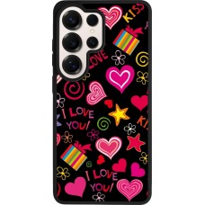 Coque Samsung Galaxy S26 Ultra - Silicone rigide noir Valentine 2023 love symbols
