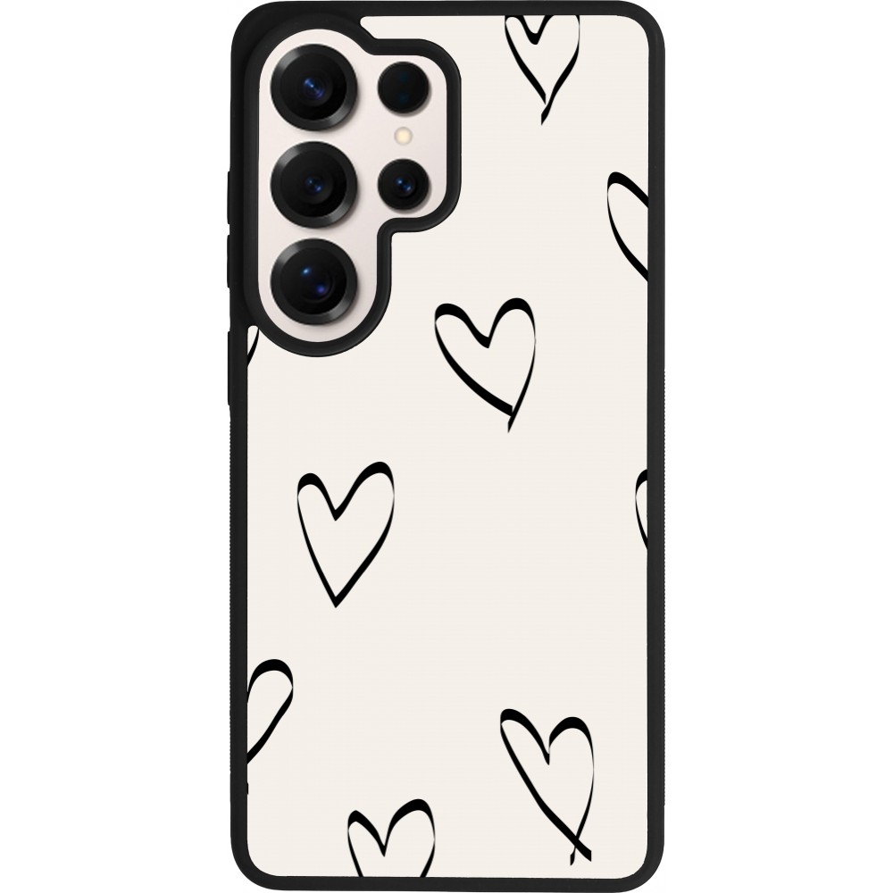 Samsung Galaxy S26 Ultra Case Hülle - Silikon schwarz Valentine 2023 minimalist hearts