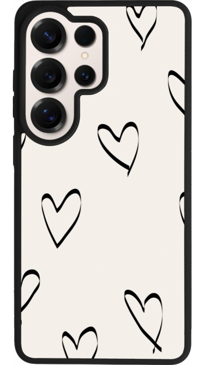 Coque Samsung Galaxy S26 Ultra - Silicone rigide noir Valentine 2023 minimalist hearts