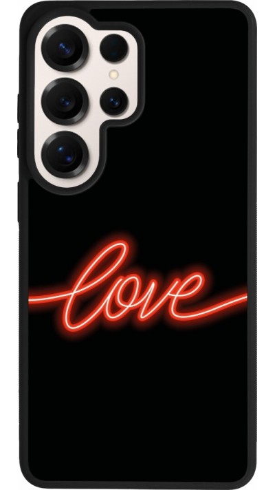 Coque Samsung Galaxy S26 Ultra - Silicone rigide noir Valentine 2023 neon love