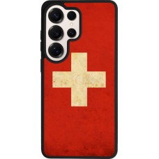Coque Samsung Galaxy S26 Ultra - Silicone rigide noir Vintage Flag SWISS