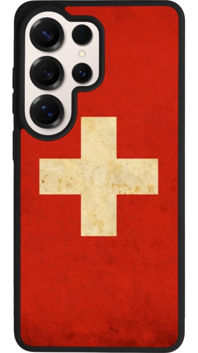 Coque Samsung Galaxy S26 Ultra - Silicone rigide noir Vintage Flag SWISS