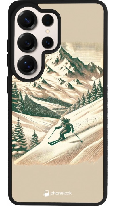 Coque Samsung Galaxy S26 Ultra - Silicone rigide noir Vintage Ski Mountain