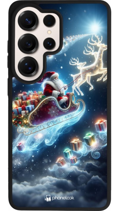Coque Samsung Galaxy S26 Ultra - Silicone rigide noir Noël 2023 Père Noël enchanté