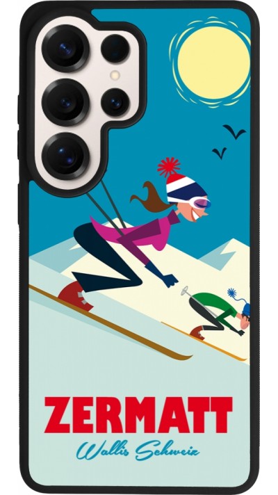 Coque Samsung Galaxy S26 Ultra - Silicone rigide noir Zermatt Ski Downhill