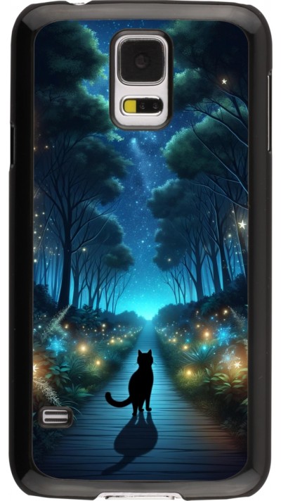 Samsung Galaxy S5 Case Hülle - Schwarze Katze Spaziergang