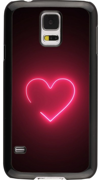 Samsung Galaxy S5 Case Hülle - Valentine 2023 single neon heart