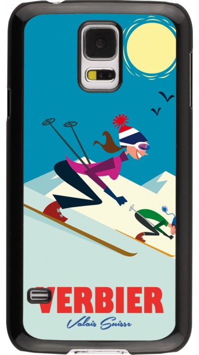 Samsung Galaxy S5 Case Hülle - Verbier Ski Downhill