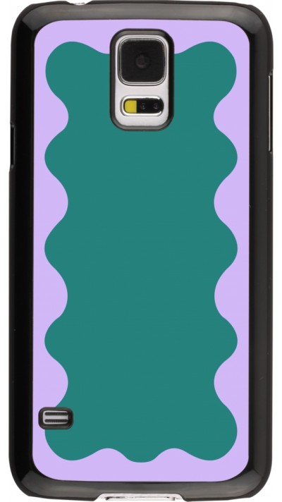 Samsung Galaxy S5 Case Hülle - Wavy Rectangle Green Purple