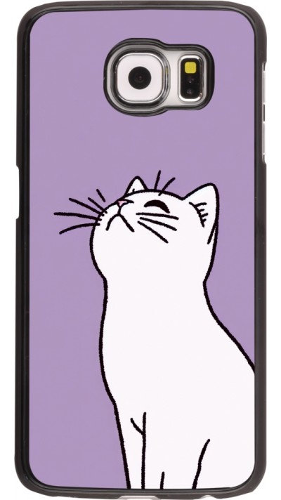 Samsung Galaxy S6 Case Hülle - Chat auf lila Hintergrund