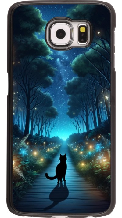 Samsung Galaxy S6 Case Hülle - Schwarze Katze Spaziergang