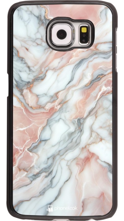 Samsung Galaxy S6 Case Hülle - Rosa Leuchtender Marmor
