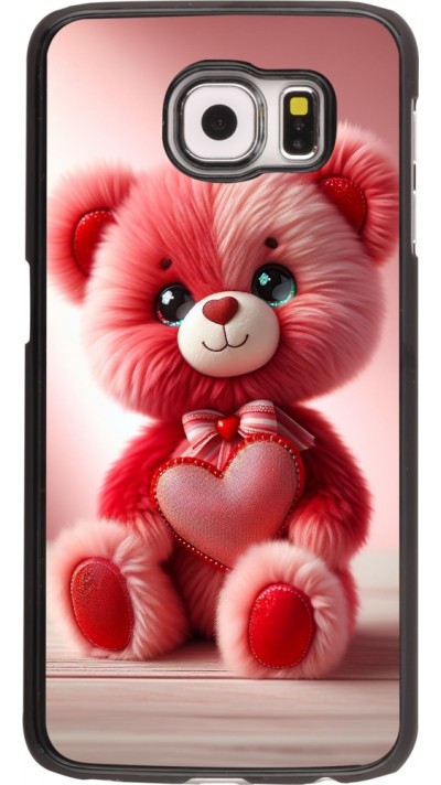 Samsung Galaxy S6 Case Hülle - Valentin 2024 Rosaroter Teddybär