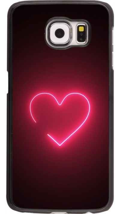 Samsung Galaxy S6 Case Hülle - Valentine 2023 single neon heart