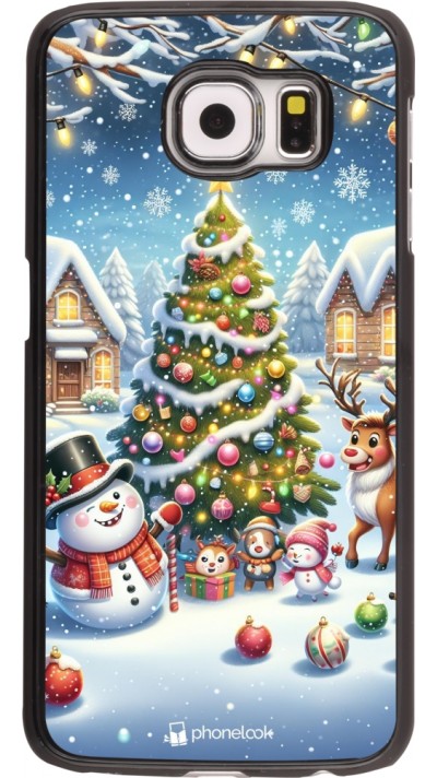 Samsung Galaxy S6 Case Hülle - Weihnachten 2023 Schneemann und Tannenbaum