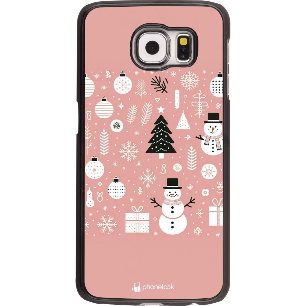 Samsung Galaxy S6 Case Hülle - Weihnachten 2024 Rose Schneemann Weihnachten