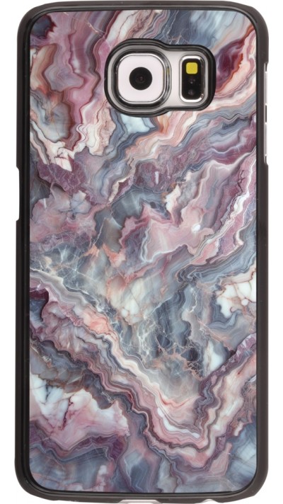Samsung Galaxy S6 edge Case Hülle - Violetter silberner Marmor