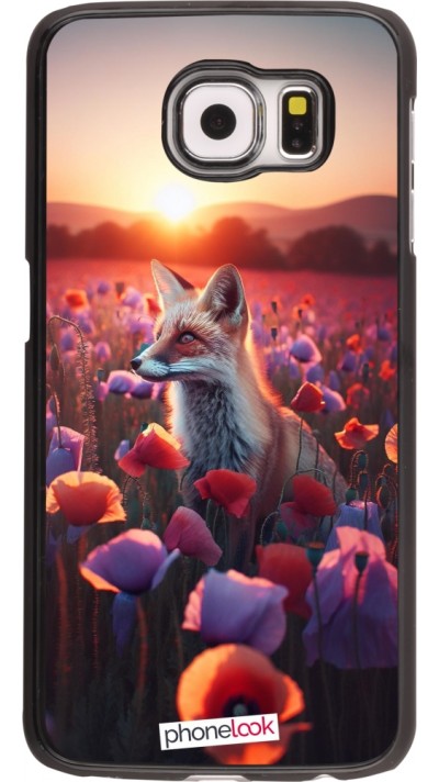 Samsung Galaxy S6 edge Case Hülle - Purpurroter Fuchs bei Dammerung