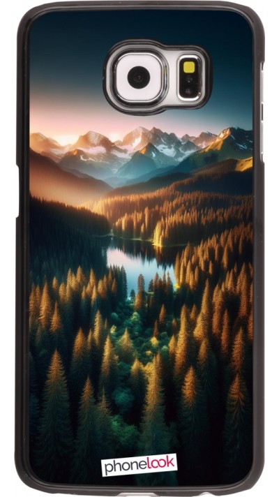 Samsung Galaxy S6 edge Case Hülle - Sonnenuntergang Waldsee