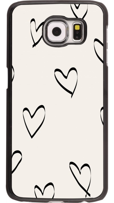 Samsung Galaxy S6 edge Case Hülle - Valentine 2023 minimalist hearts