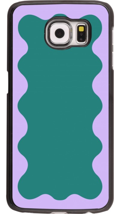 Samsung Galaxy S6 edge Case Hülle - Wavy Rectangle Green Purple