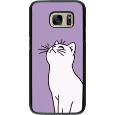 Samsung Galaxy S7 Case Hülle - Chat auf lila Hintergrund