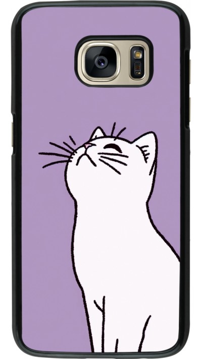 Samsung Galaxy S7 Case Hülle - Chat auf lila Hintergrund