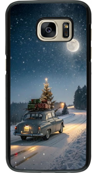 Samsung Galaxy S7 Case Hülle - Christmas 25 Car with Tree Xmas