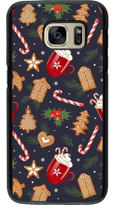 Samsung Galaxy S7 Case Hülle - Christmas 25 Pattern Gingerbread House