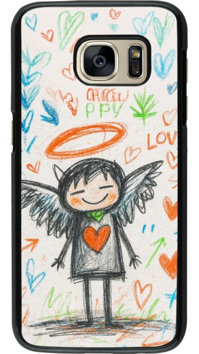 Coque Samsung Galaxy S7 - Little Angel Sketch Love