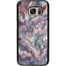 Samsung Galaxy S7 Case Hülle - Violetter silberner Marmor
