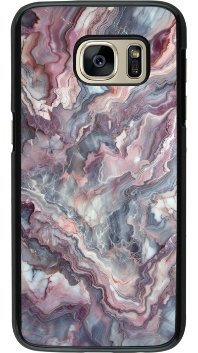 Samsung Galaxy S7 Case Hülle - Violetter silberner Marmor