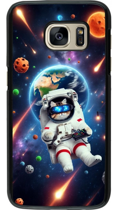Samsung Galaxy S7 Case Hülle - VR SpaceCat Odyssee