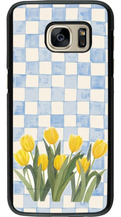 Coque Samsung Galaxy S7 - Blue vichy tulips Spring 2026
