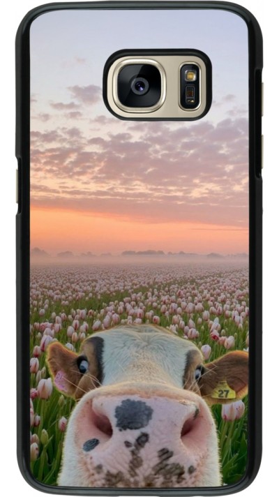 Coque Samsung Galaxy S7 - Cow with tulips Spring 2026