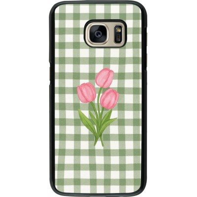 Samsung Galaxy S7 Case Hülle - Green vichy tulips Spring 2026
