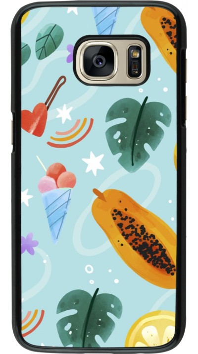 Samsung Galaxy S7 Case Hülle - Summer 2025 Pattern papaya