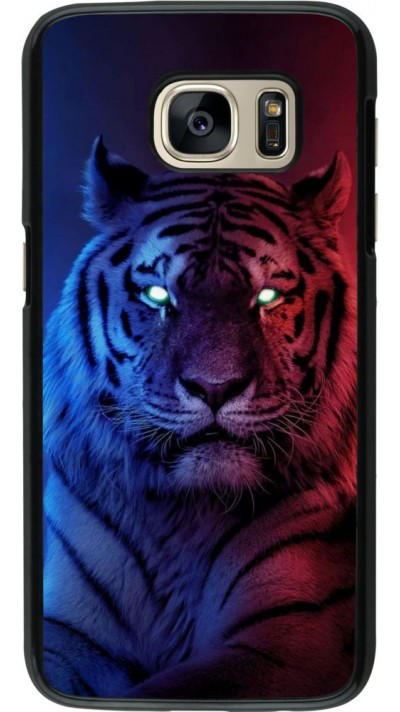 Hülle Samsung Galaxy S7 - Tiger Blue Red