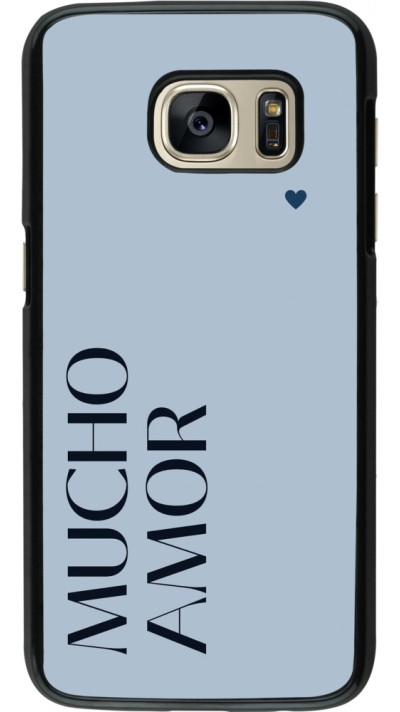 Samsung Galaxy S7 Case Hülle - Valentine 2024 mucho amor azul