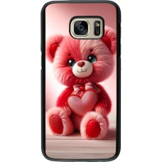 Samsung Galaxy S7 Case Hülle - Valentin 2024 Rosaroter Teddybär