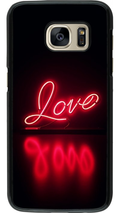 Samsung Galaxy S7 Case Hülle - Valentine 2025 Neon Liebe