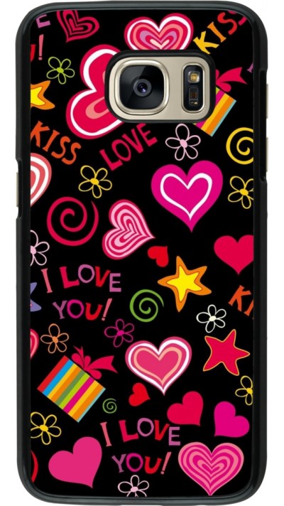 Samsung Galaxy S7 Case Hülle - Valentine 2023 love symbols