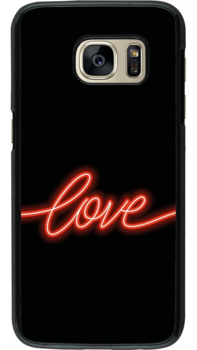 Samsung Galaxy S7 Case Hülle - Valentine 2023 neon love