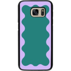 Samsung Galaxy S7 Case Hülle - Wavy Rectangle Green Purple