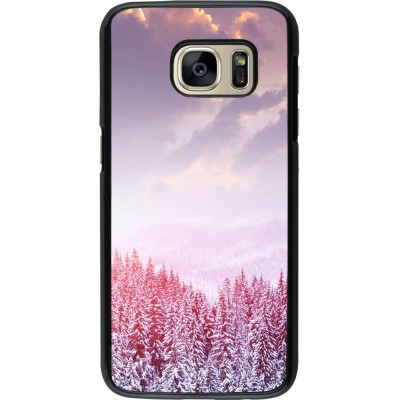 Samsung Galaxy S7 Case Hülle - Winter 22 Pink Forest