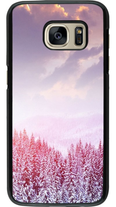Samsung Galaxy S7 Case Hülle - Winter 22 Pink Forest